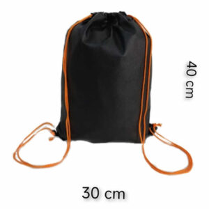 Morral negro con cordón naranja